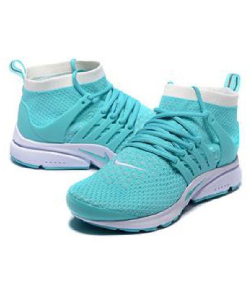 nike air presto flyknit blue running shoes