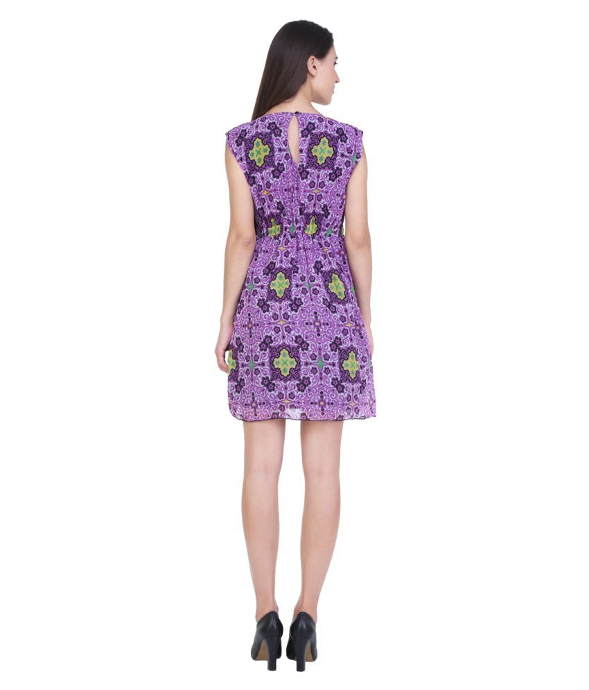 purple georgette gown