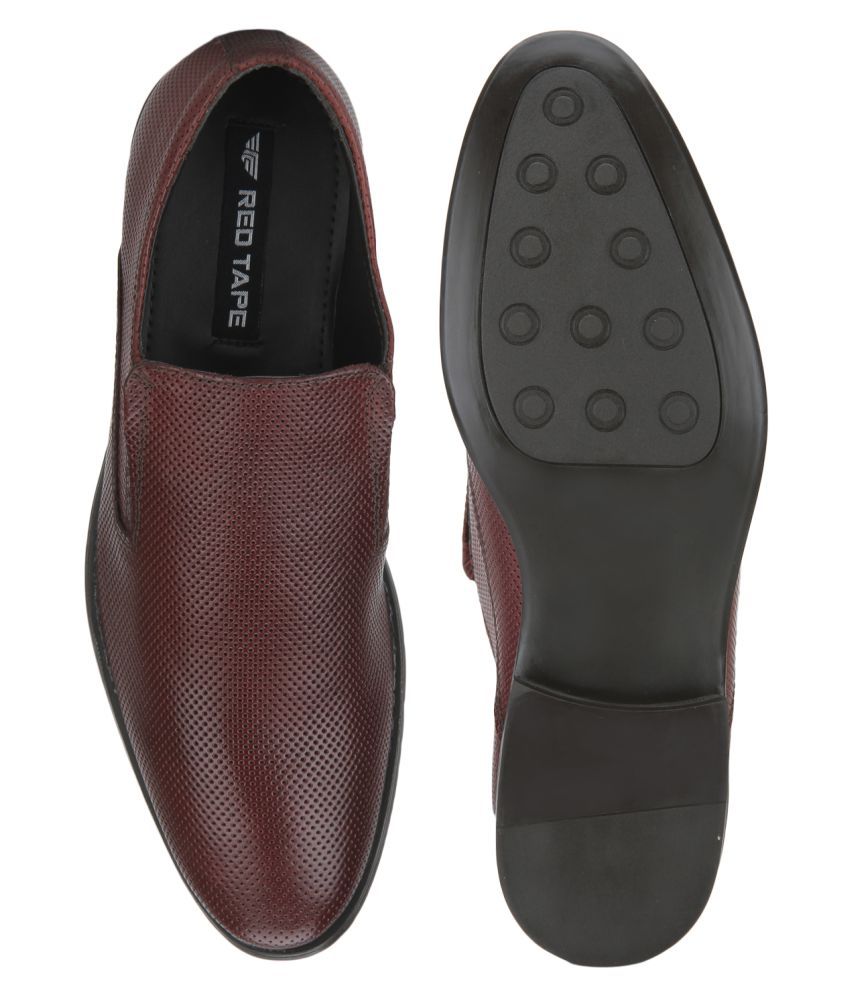 red tape genuine leather slip on shoes