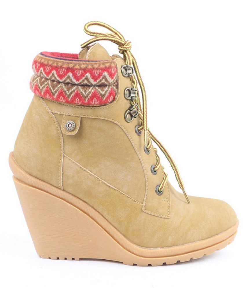 Carlton London Yellow Ankle Length Bootie Boots Price in