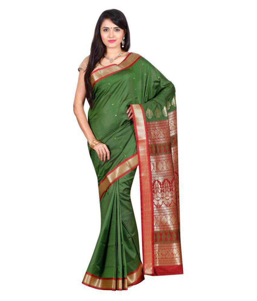     			shobha sarees Green Art Silk Saree