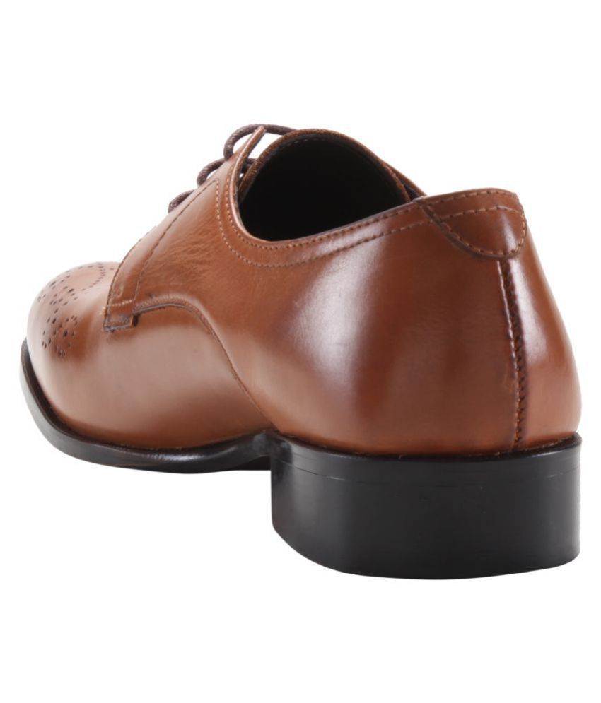 franco leone tan derby shoes