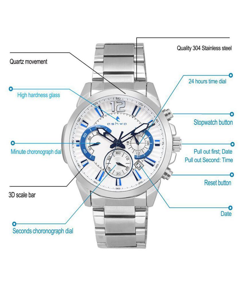 Ashwa Skmei - 9108 White Multidial Chronograph Men's Watch - Buy Ashwa ...