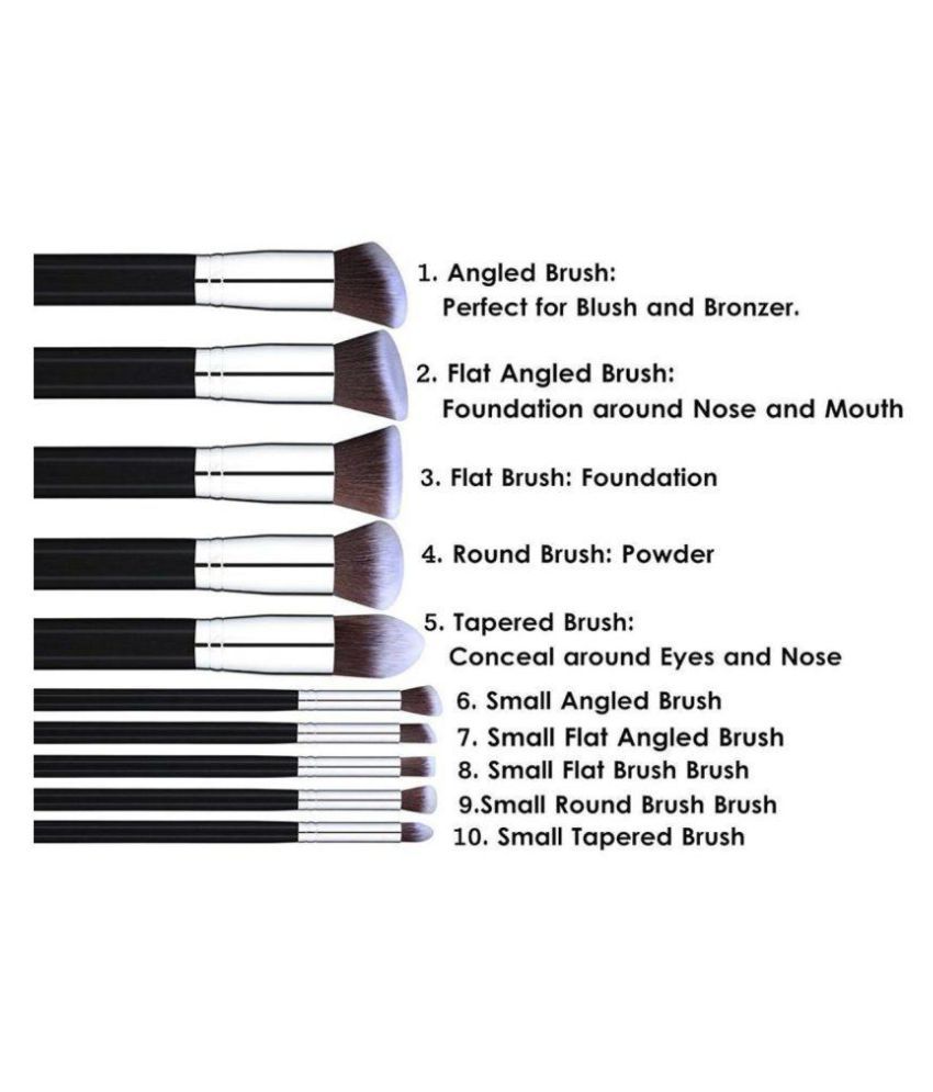 Techdizi Set of 10 Soft Makeup Brush Synthetic Foundation Brush