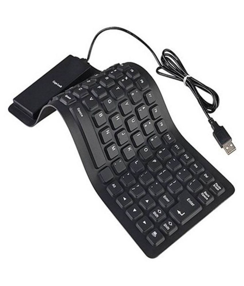     			VU4 109 Keys Flexible Wired USB Keyboard (Black) Black USB Wired Replacement Laptop Keyboard