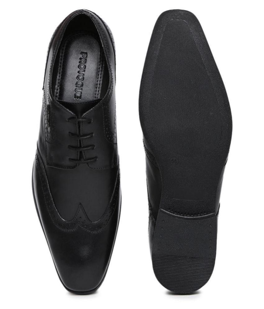 Provogue Brogue Black Formal Shoes 