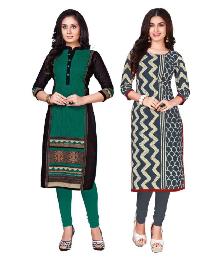 south adda Multicoloured Cotton Printed Unstitched Kurti - Buy south ...