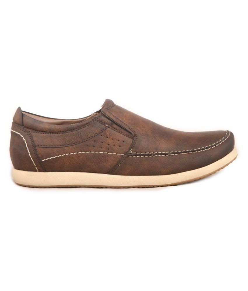 Touristor Men's Casual Brown Leather Shoes Lifestyle Brown Casual Shoes ...