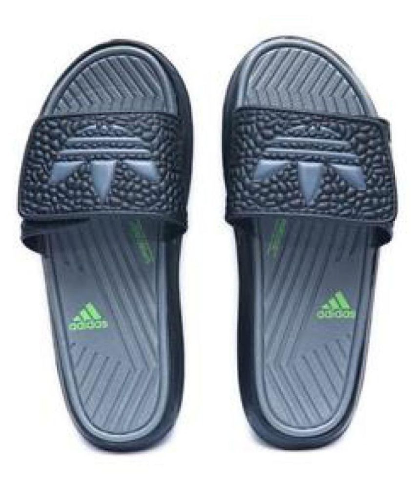 Adidas MEN'S NEW SLIPPERS Black Slide Flip flop Price in India- Buy ...