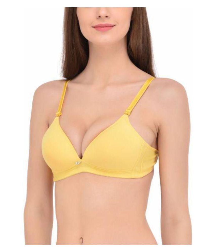 Buy Florona Cotton T-Shirt Bra - Yellow Online at Best ...