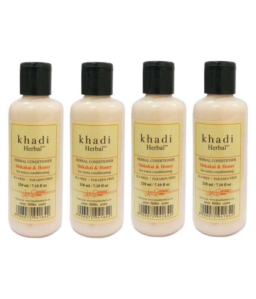     			Khadi herbal Shikakai & Honey Conditioner (SLS & Paraben Free) Deep Conditioner 210 ml Pack of 4