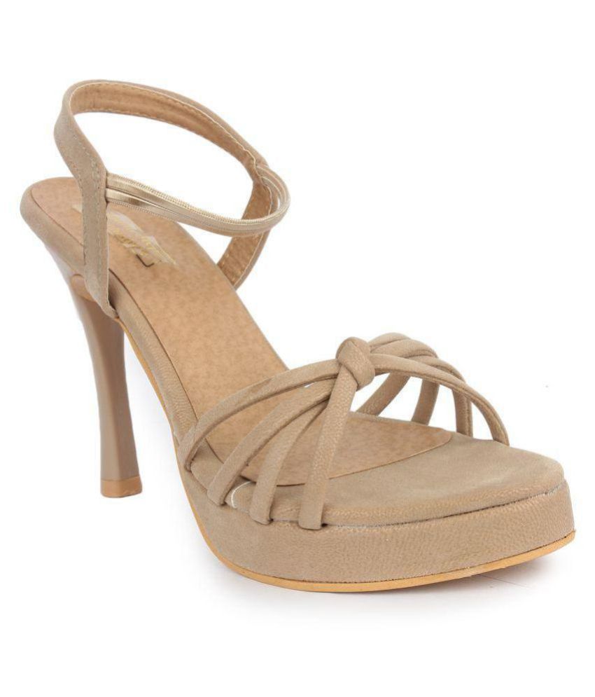 London Steps Beige Stiletto Heels Price in India- Buy London Steps ...