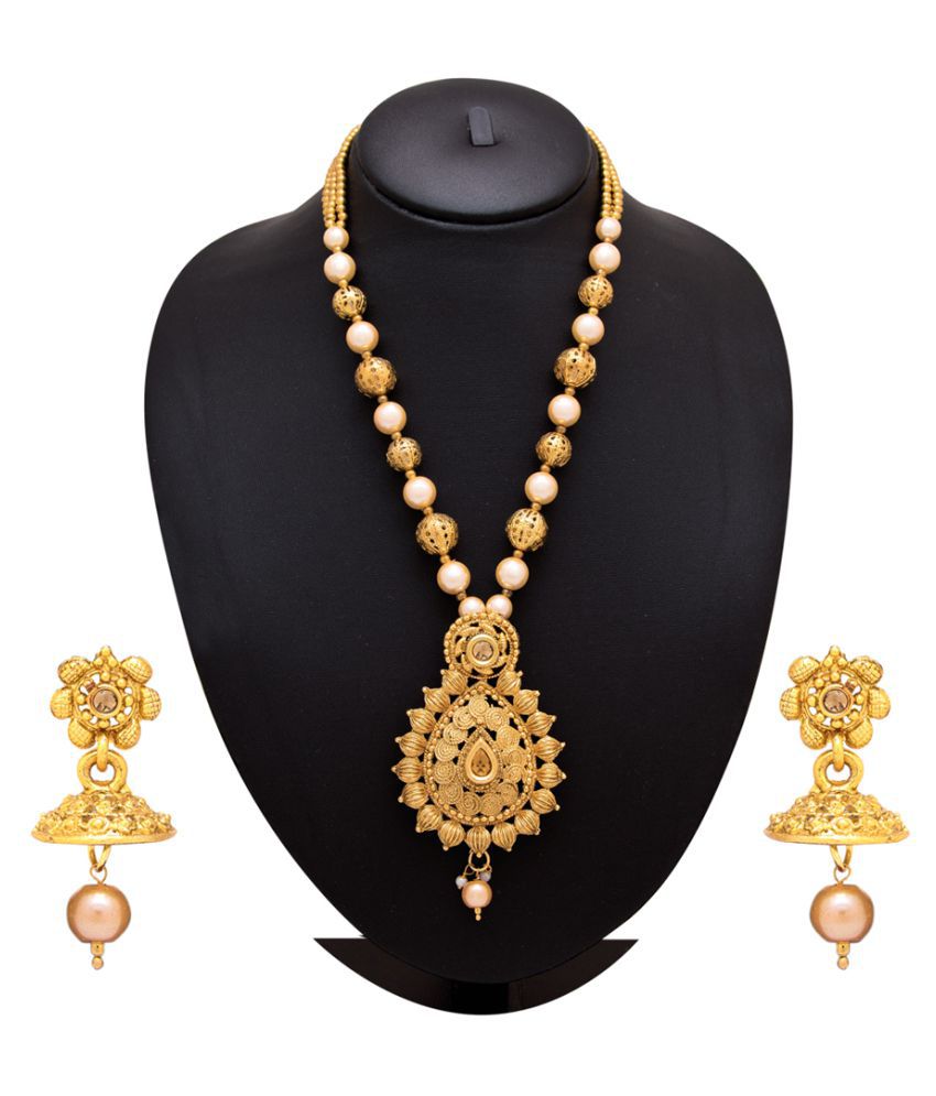 Pearl Gold Plated Necklace Set By Sapna FX 4001 Buy Pearl Gold Plated Necklace Set By Sapna