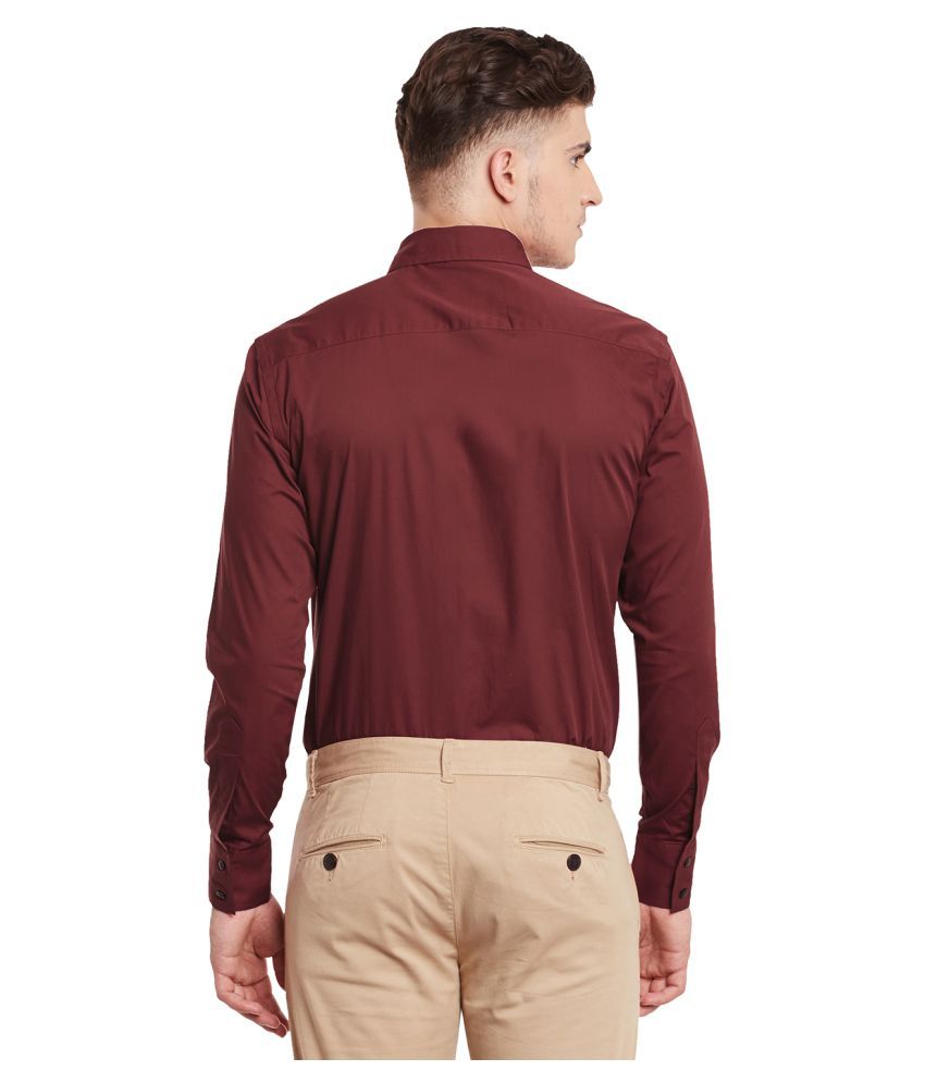 formal maroon shirt combination