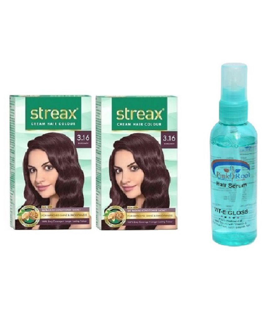 Streax Semi Permanent Hair Color Burgundy 140 gm Pack of 3 Buy Streax