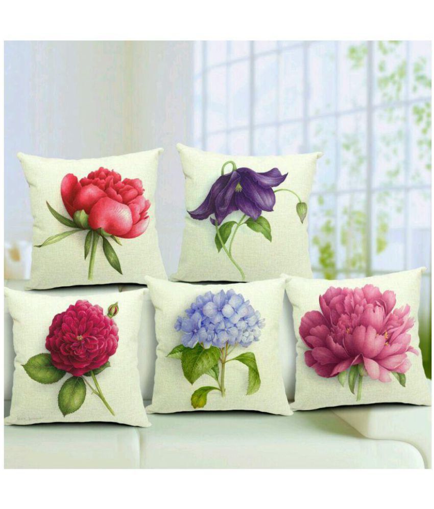     			GLADIATOR PRODUCTS Set of 5 Poly Cotton Cushion Covers 40X40 cm (16X16)
