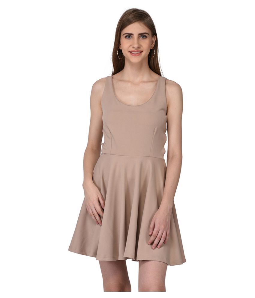 ellemora Polyester Beige Skater Dress Buy ellemora Polyester Beige