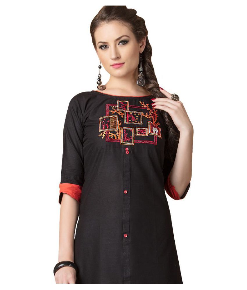 Kumaran Silks Cotton Tunics - Black - Buy Kumaran Silks Cotton Tunics ...