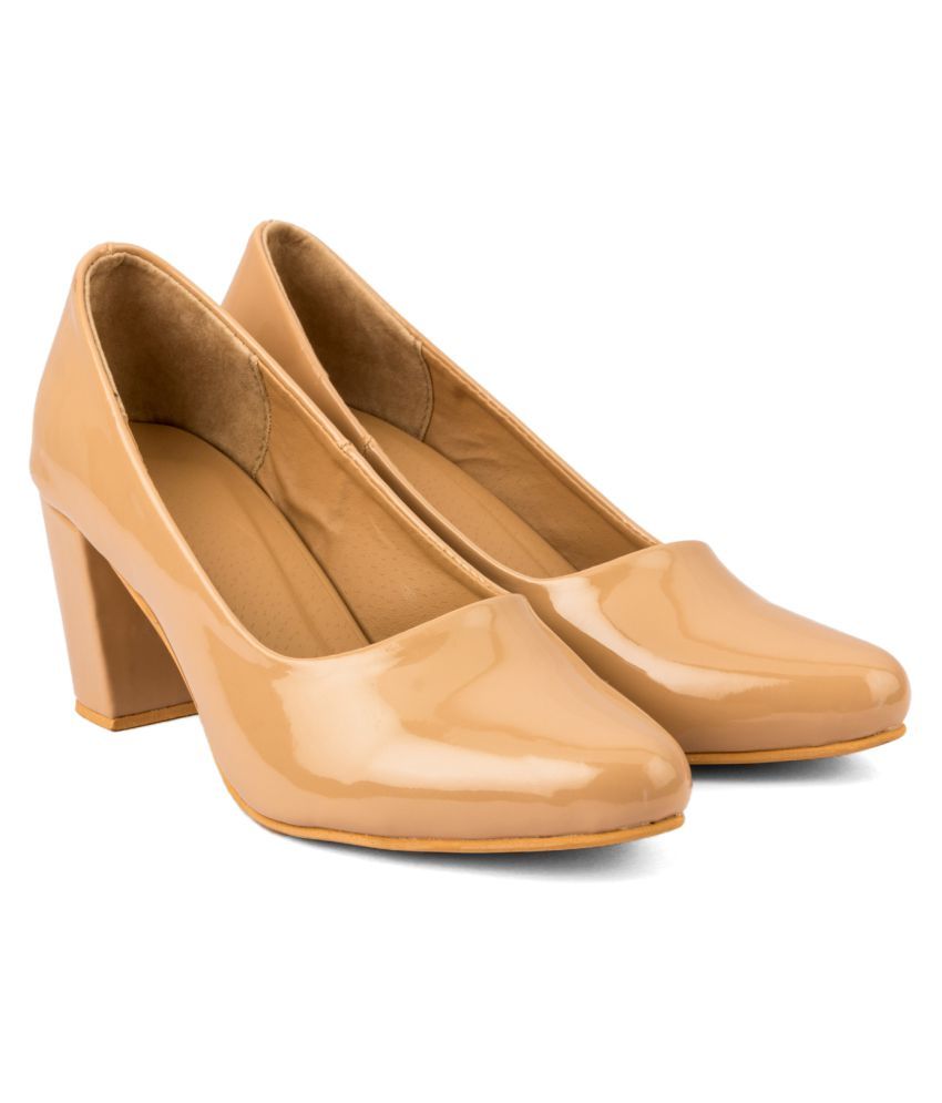 beige block heels open toe