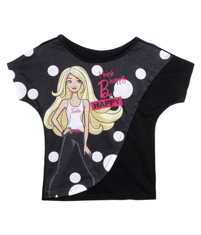     			Barbie Black T-Shirt for Girls