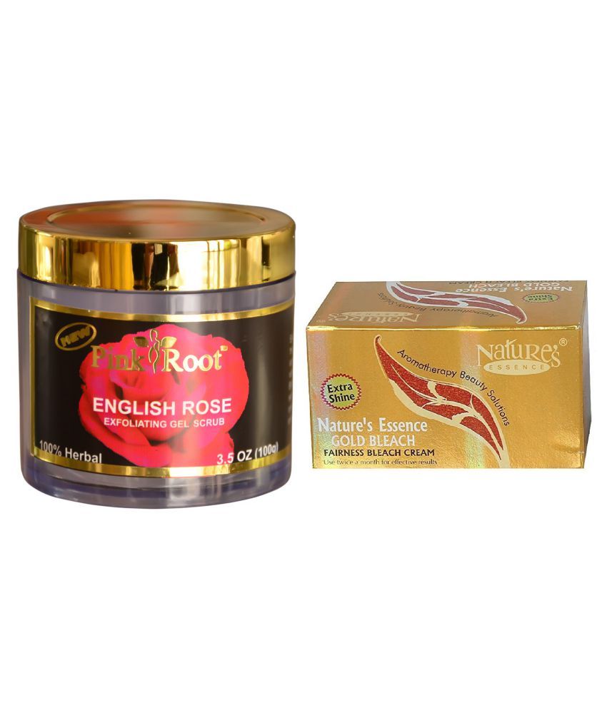 NATURE ESSENCE Gold Bleach 200gm and Pink Root English Rose Exfoliating