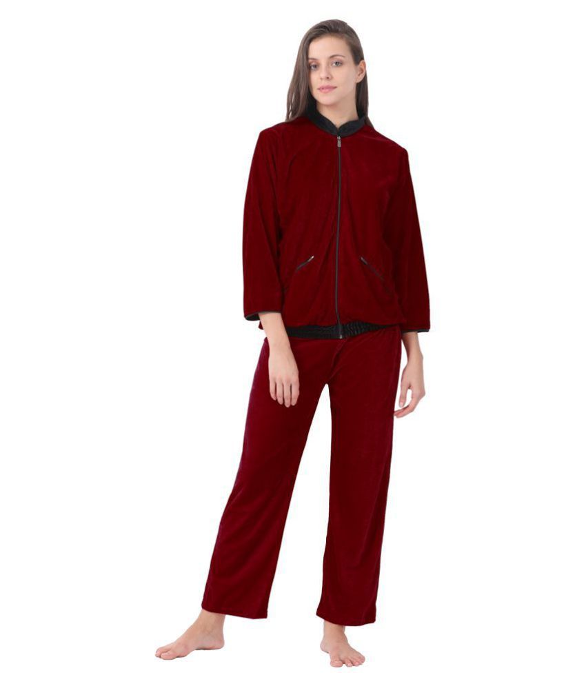 velvet fabric night suit