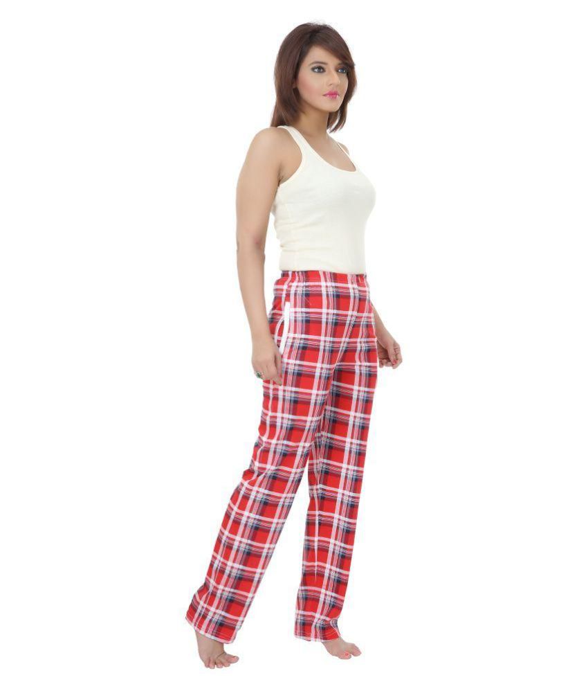 Buy AREENA Cotton Pajamas - Red Online at Best Prices in India - Snapdeal