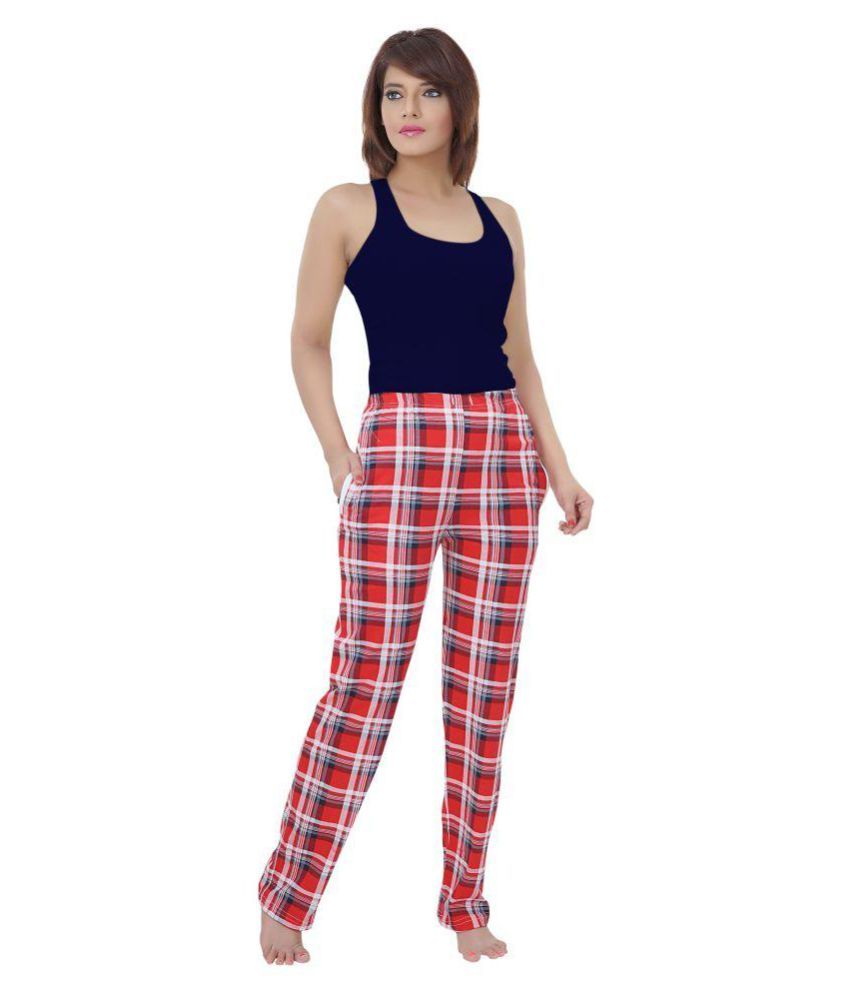 Buy AREENA Cotton Pajamas - Red Online at Best Prices in India - Snapdeal