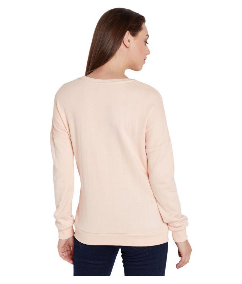 Buy Femella Cotton - Fleece Peach Non Hooded Sweatshirt Online at Best ...