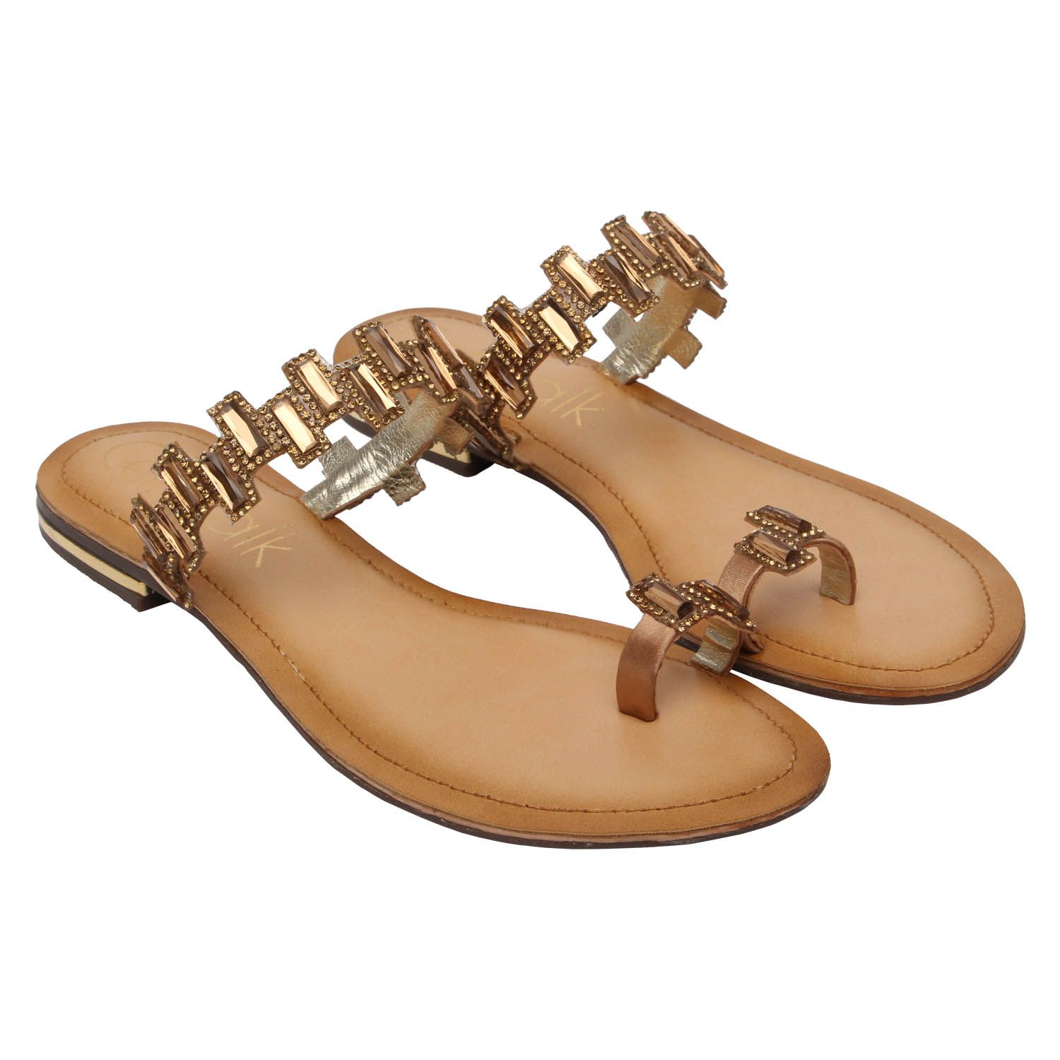 Catwalk Gold Slippers Price in India- Buy Catwalk Gold Slippers Online ...