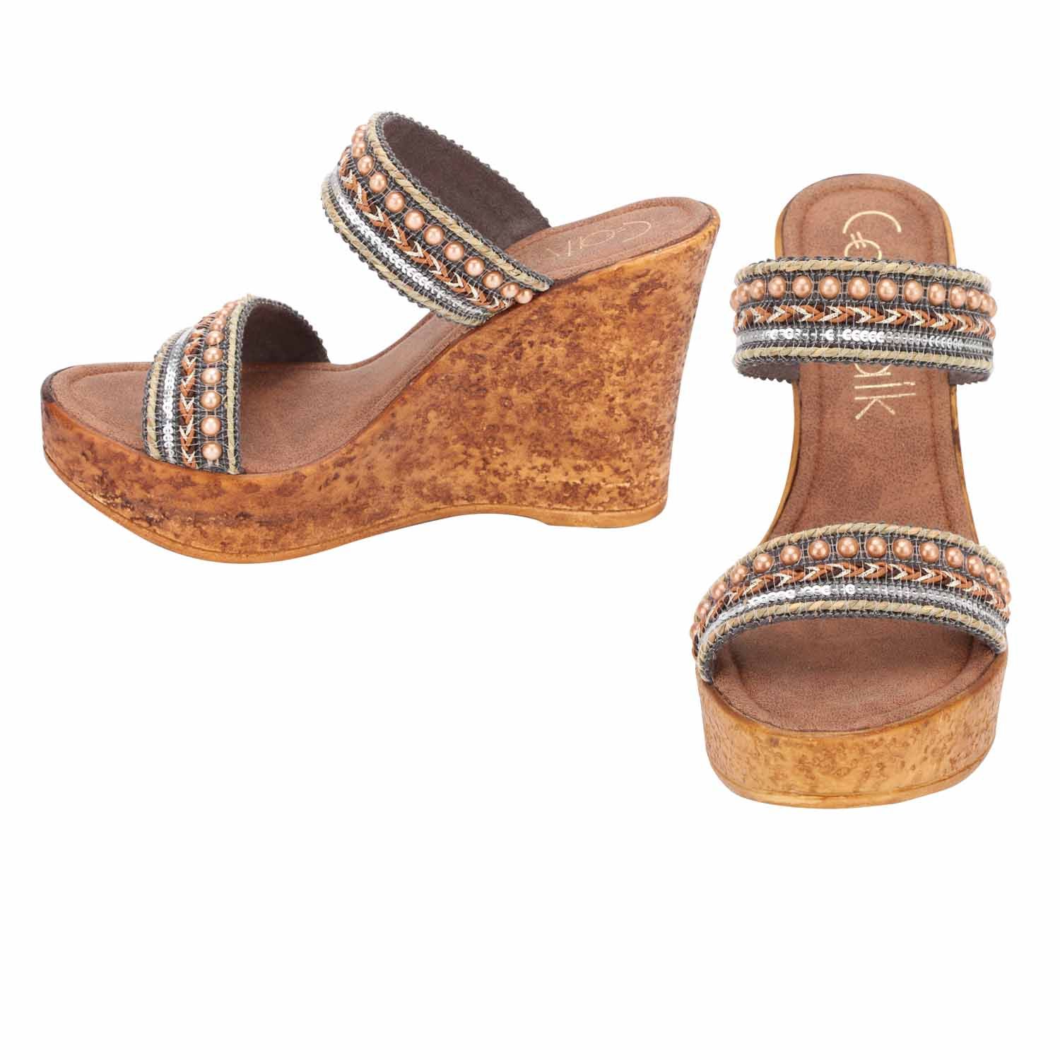 platform tan heels