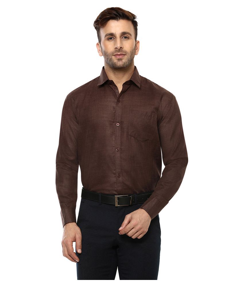     			Hangup Brown Regular Fit Formal Shirt