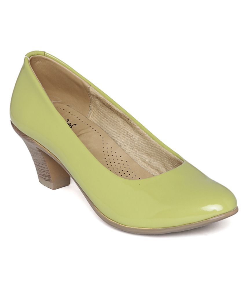 bright green block heels