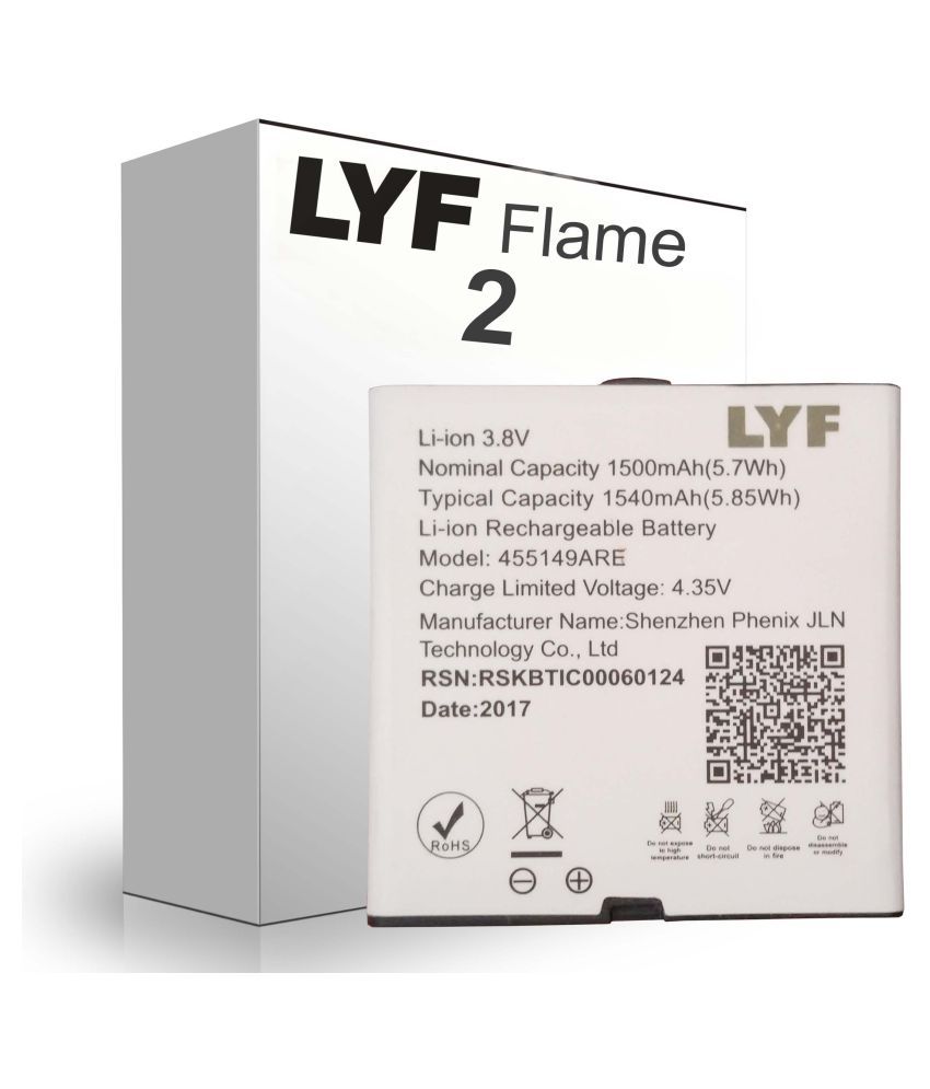 Lyf Flame 2 1500 Mah Battery By Lyf Batteries Online At Low Prices Snapdeal India