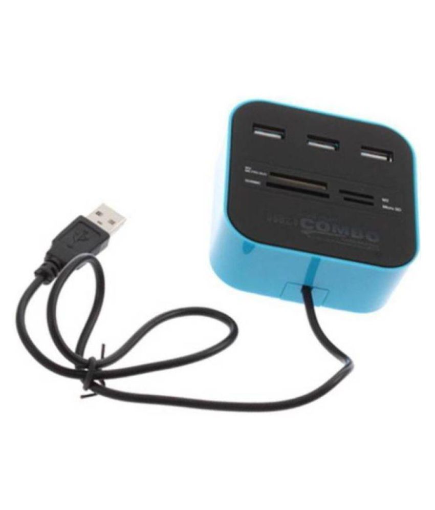 Smacc 3 port USB Hub with Card Reader (Pack of 1 Color As per