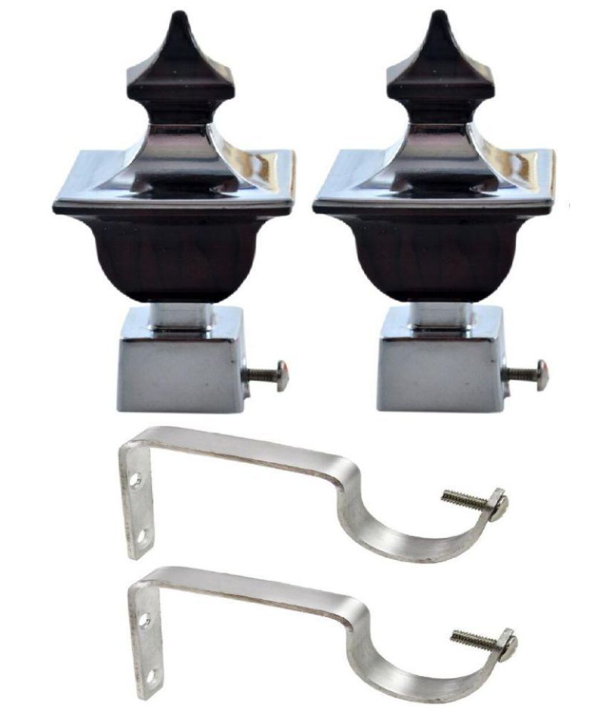 curtain finial Set of 4 Stainless Steel Single Rod Bracket Buy