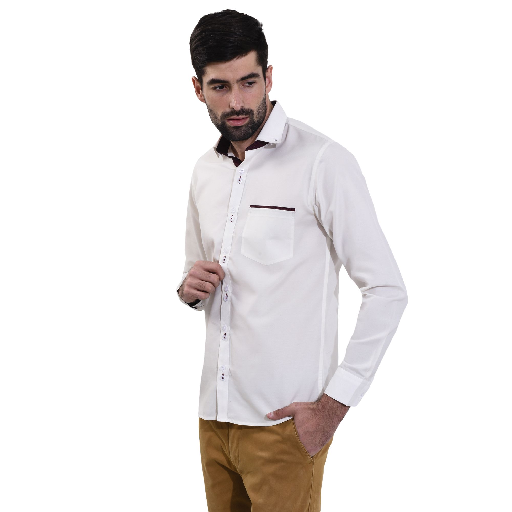 men's formal white shirt slim fit