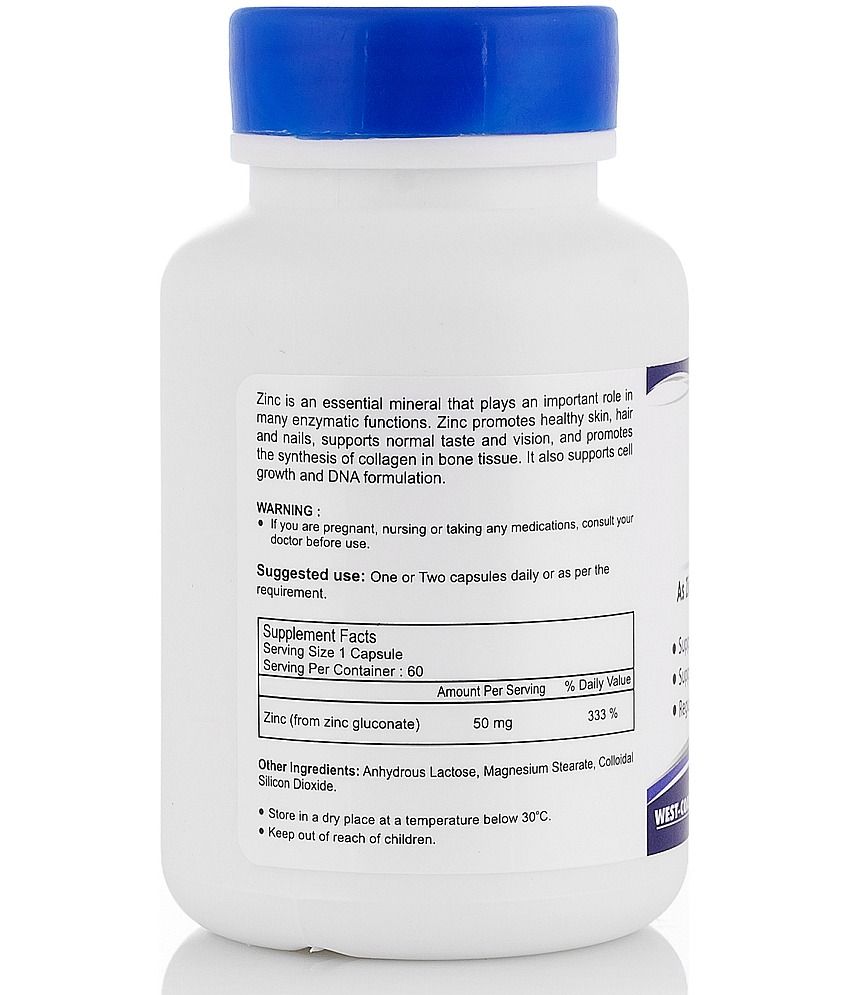 Healthvit Zinc Gluconate 50mg 60 Capsules Buy Healthvit Zinc Gluconate