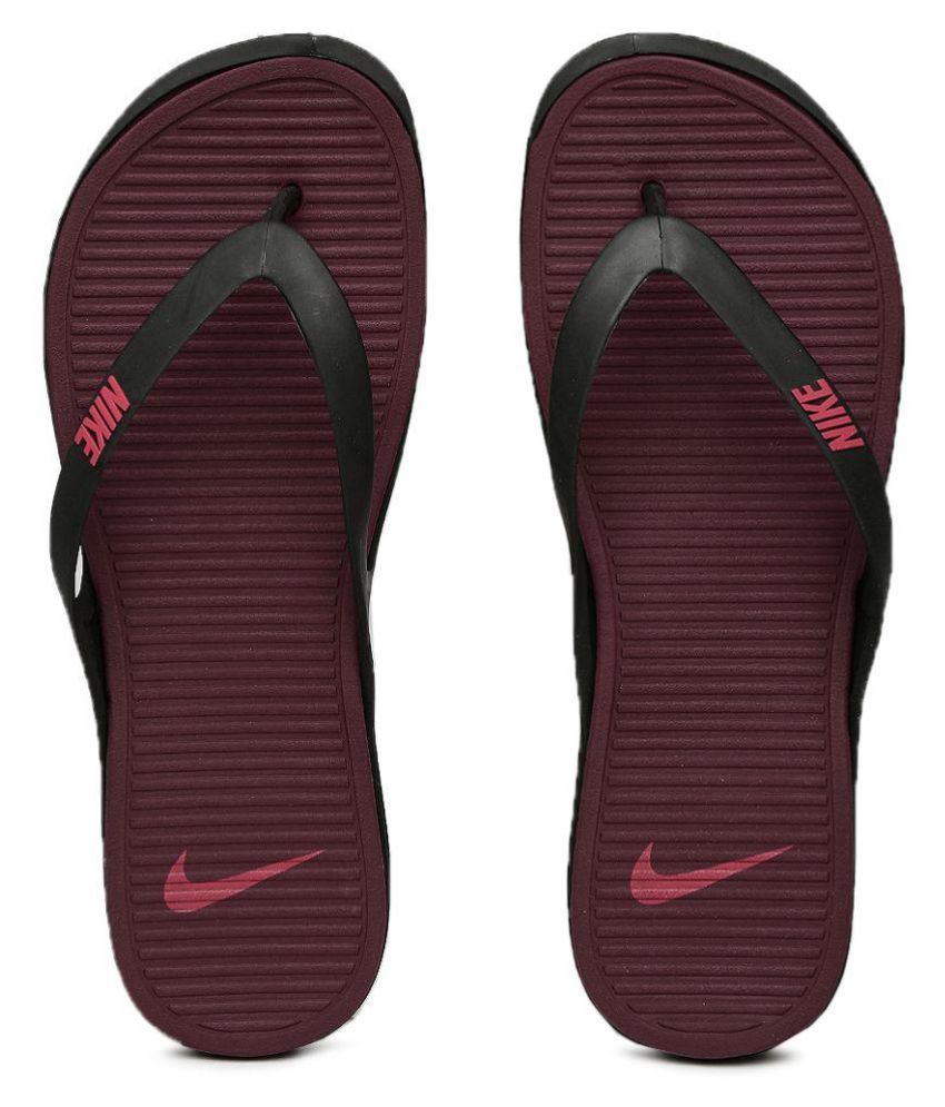 nike slippers maroon