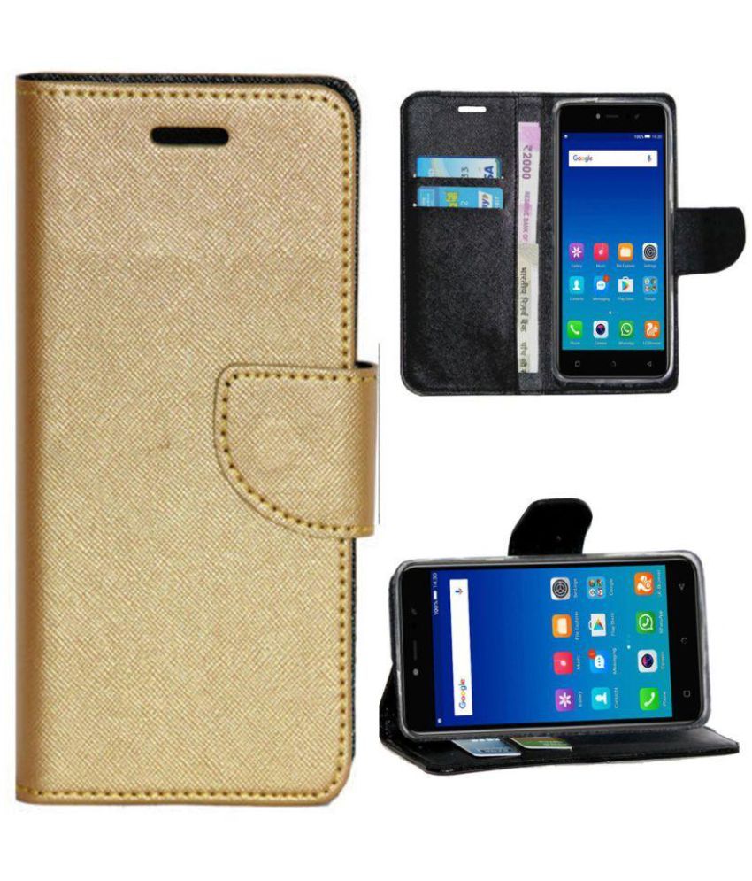 Gionee A1 Lite Flip Cover by Gizmofreaks Golden Flip Covers Online