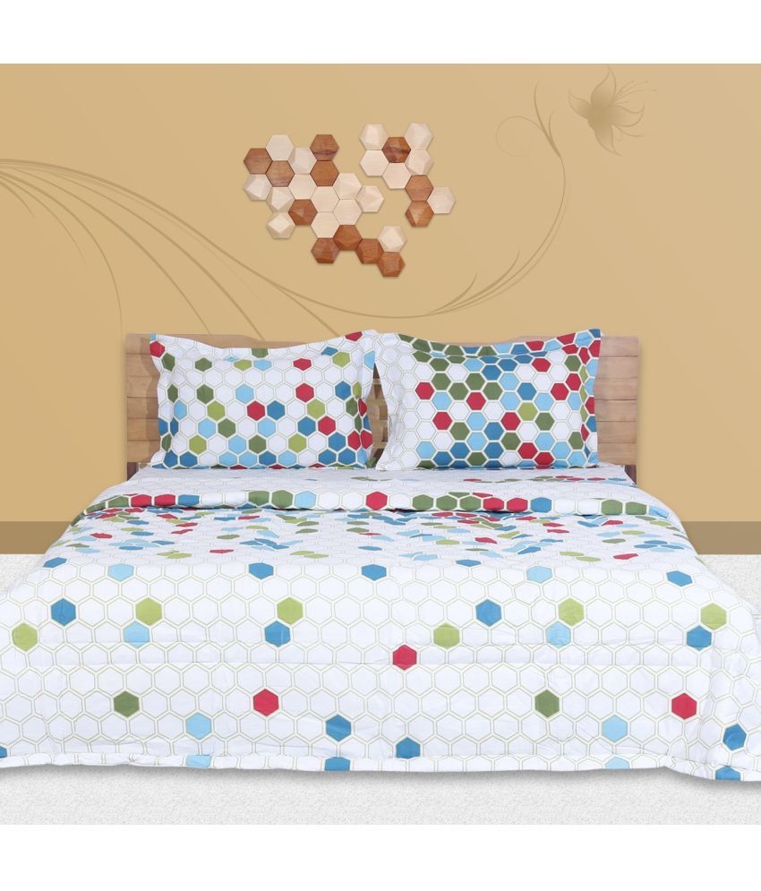 Just Linen King Cotton Printed Multi Comforter Set of 4 Buy Just