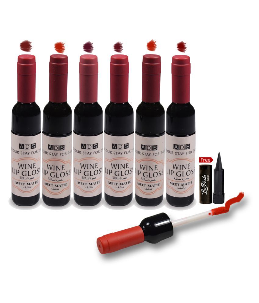     			ADS Wine Meet Matte Lipstick Lip Gloss Liquid Wine Pack of 6 8
