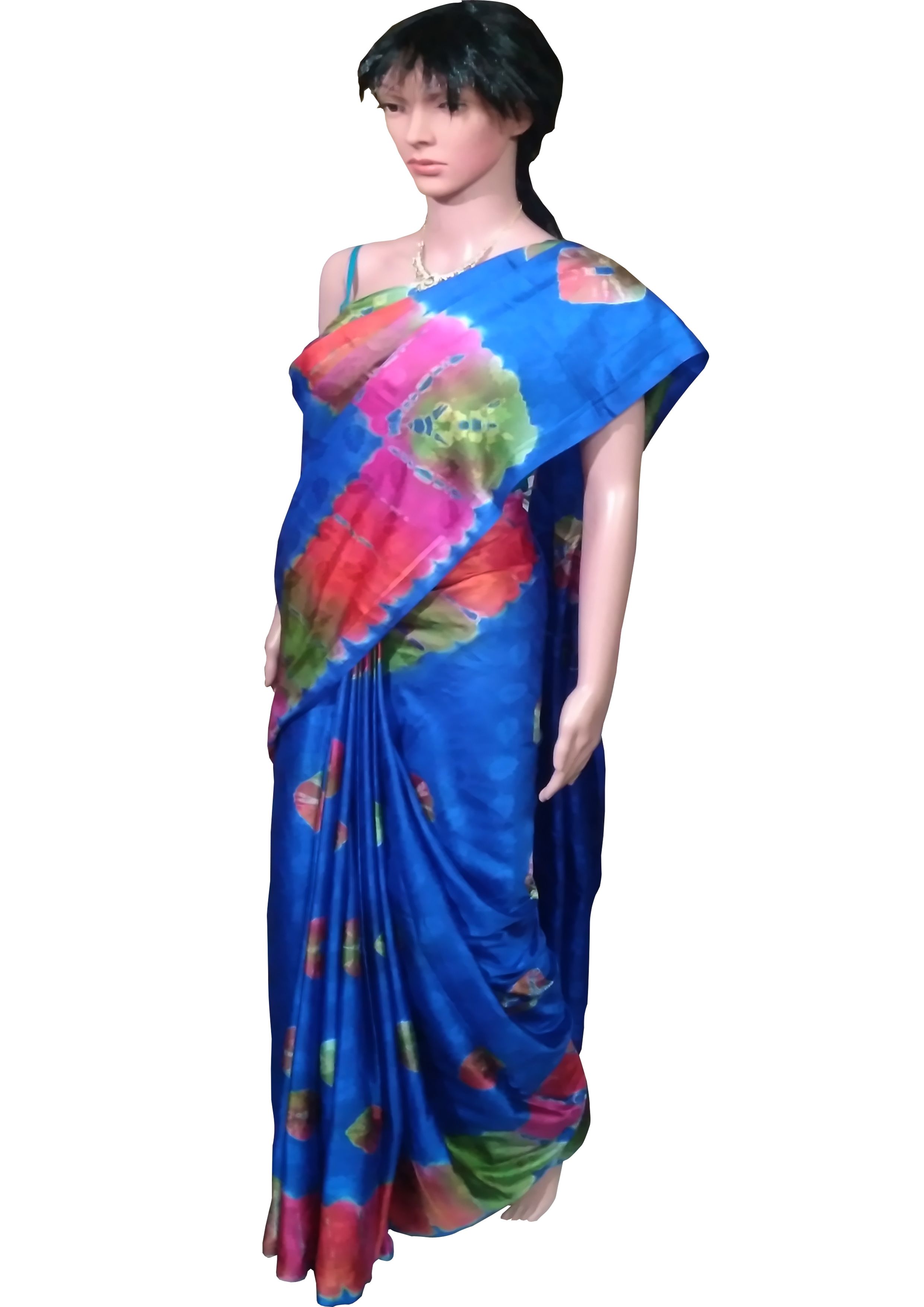 Siva Sarees Blue Crepe Saree - Buy Siva Sarees Blue Crepe Saree Online ...