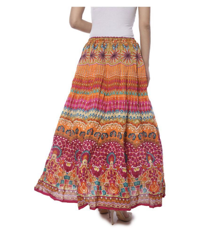 Buy Vedic Poly Silk Circle Skirt - Multi Color Online at Best Prices in ...