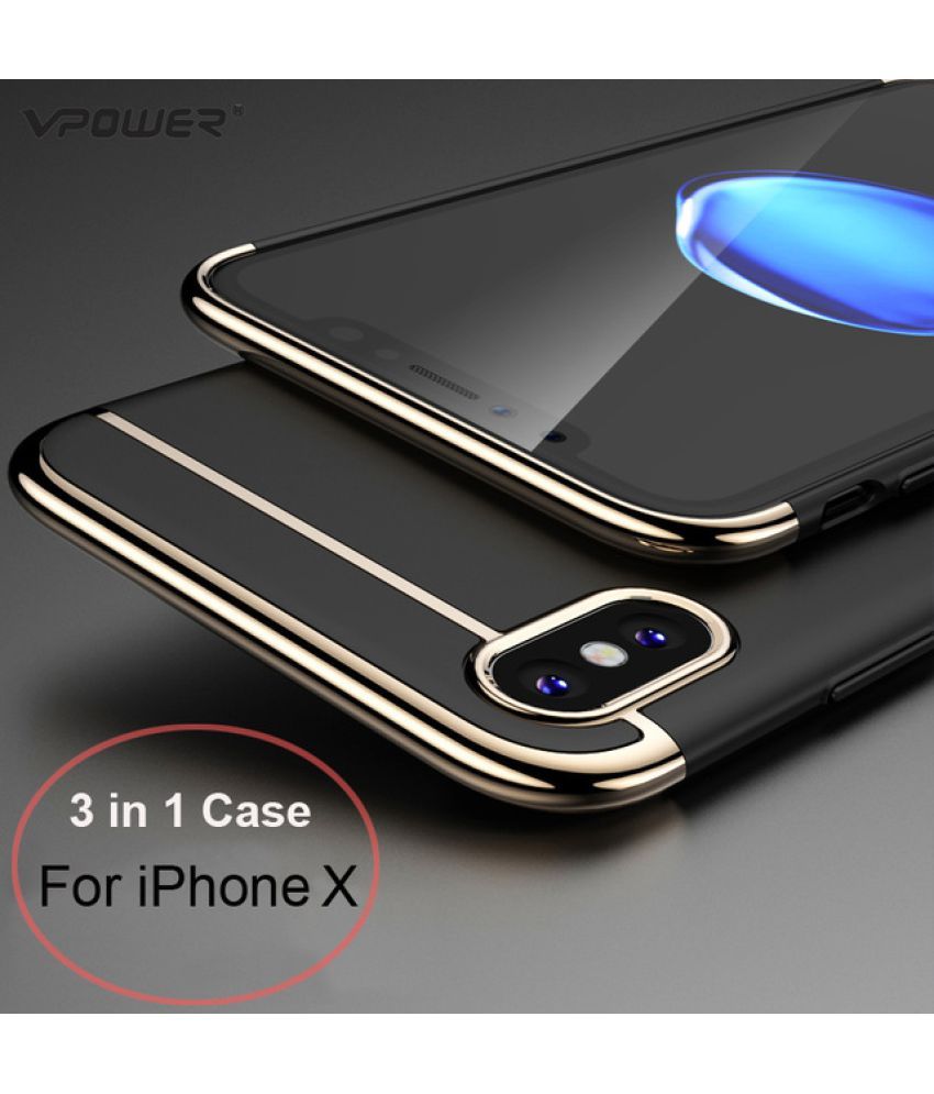 Apple iPhone X Plain Cases Worth IT Black Plain Back Covers Online