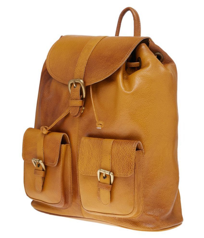 Leather World Golden Backpack Buy Leather World Golden Backpack