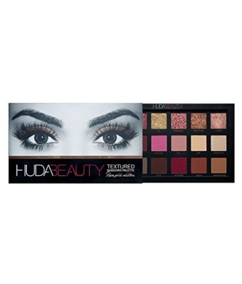 Huda Beauty Textured Shadows Palette Rose Gold Edition Eye Shadow Pressed Powder Colours 22 gm