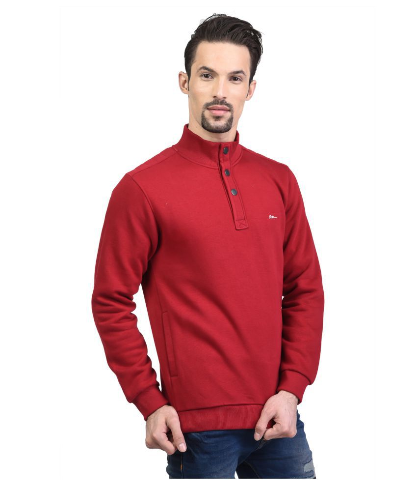 OCTAVE Red High Neck Sweatshirt - Buy OCTAVE Red High Neck Sweatshirt ...