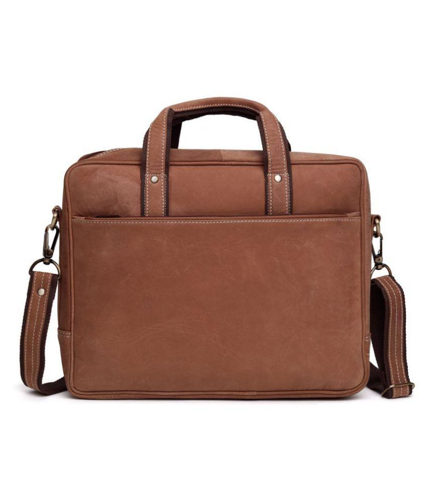 Wildhorn Brown Leather Office Messenger Bag - Buy Wildhorn Brown 