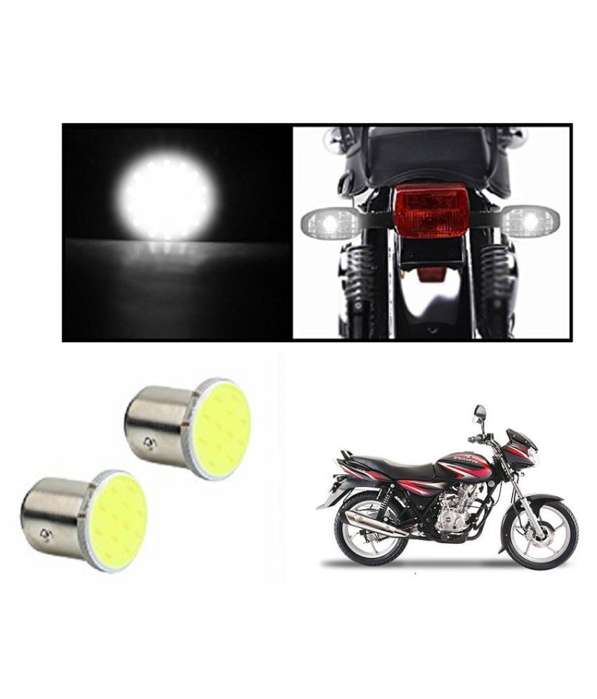 Autonity Bike Turn Indicator LED COB Bulbs WHITE Set Of 2 for Bajaj